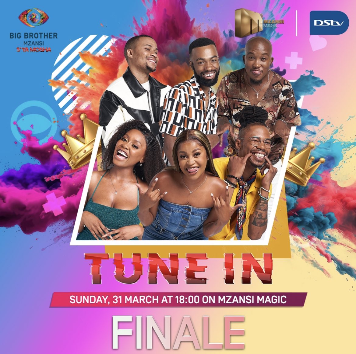 Get ready to witness the epic finale of #BBMzansi Tune in at 18:00 on Mzansi Magic to discover who will be crowned the #SiyaMosha winner for this season. Don't miss out – follow hashtag #BBMzansi for all the updates!'