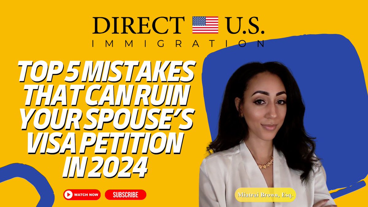 Top 5 Mistakes That Can Ruin Your Spouse’s Visa Petition in 2024

Watch the full video here ⬇️
youtu.be/g7Q9Okg7aDQ
.
.
.
#immigration #migration #globalmobility #immigrationlaw #immigrationlawyer #directusimmigration #miatraibrown #usvisa #usavisa #usvisaprocess