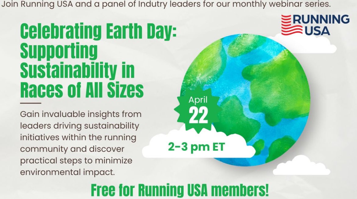Join us and Running USA on Earth Day for a sustainability webinar: @tinamuir @michaelclemons #EarthDay #sustainability #running #RunningUSA us02web.zoom.us/webinar/regist…