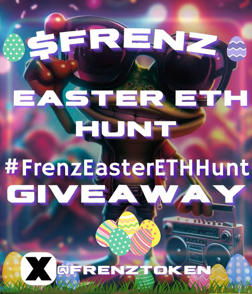 FrenZToken's tweet photo. Happy Easter, $FRENZ!!! 🐣🐰🥚

We are doing the first annual #FrenzEasterETHHunt!!!!

$1000 in #ETH prize is given to one lucky winner!!!!

Here are the rules to secure your entry!

🐸 Must follow @FrenZToken on X
🐸 Like
🐸 Re-Tweet
🐸 Comment

For a bonus entry you must join our TG and find the #FRENZ Easter Egg in our pinned posts, take a screenshot of the Easter egg, and put in a comment on this same post!

https://t.co/r47yeTsS4c

Can’t wait to find out who the winner is! Drawing will be Monday morning and winner will be tagged on X!

Happy hunting, #FRENZ!