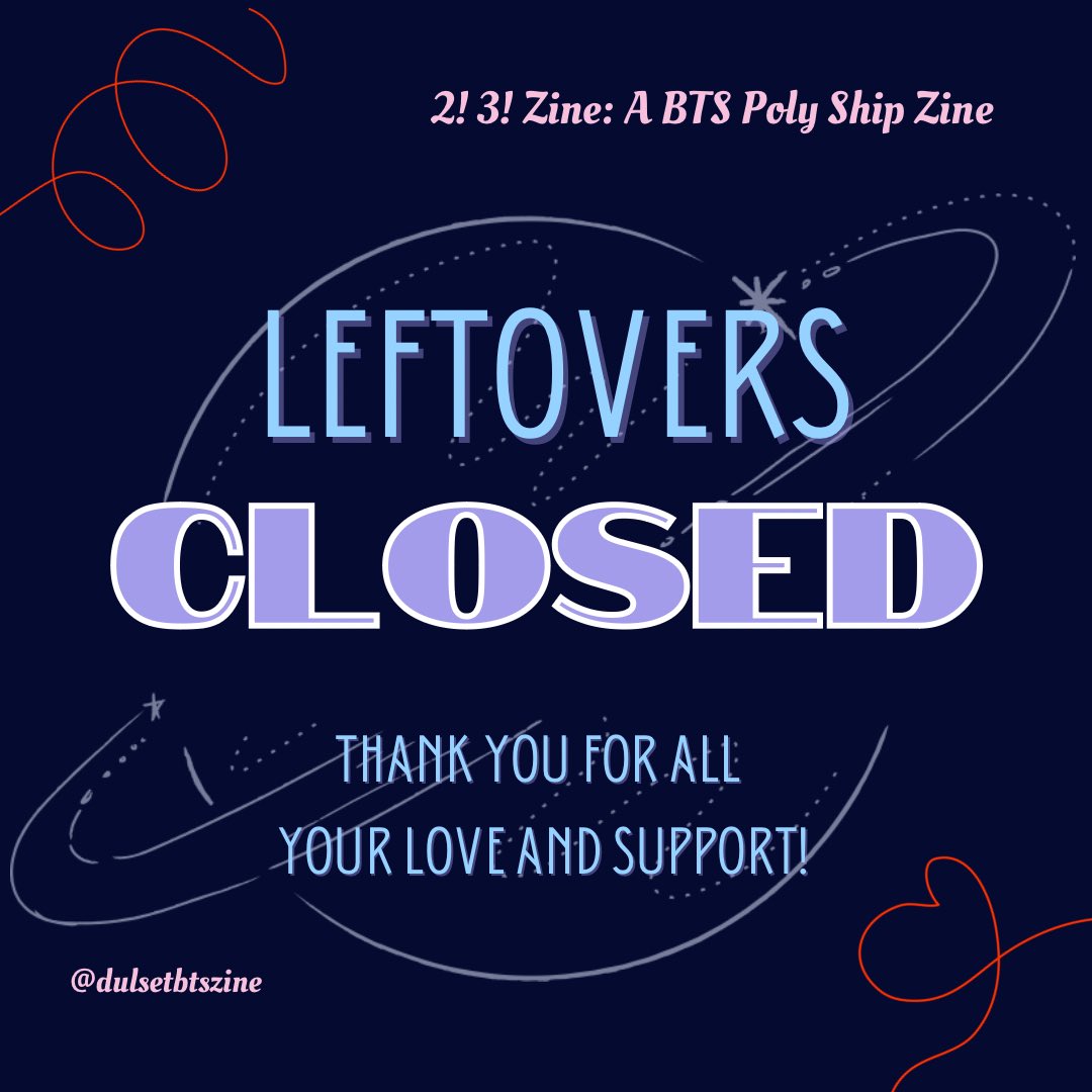 🌟LEFTOVERS NOW CLOSED🌟

We’re now closed! Thank you for all your love and support of this poly-project~ 🥰 please stay tuned for our final donation announcement after our final orders have been shipped! 💜