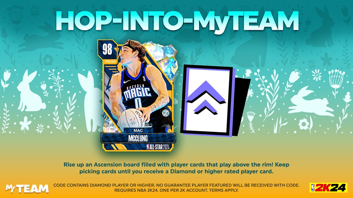 NBA2K's tweet photo. Hop in to @NBA2KMyTEAM or download the MyNBA App below and enter this Easter Locker Code 🐰

https://t.co/QRhQV6NCa0 https://t.co/dfgRwtCVSl