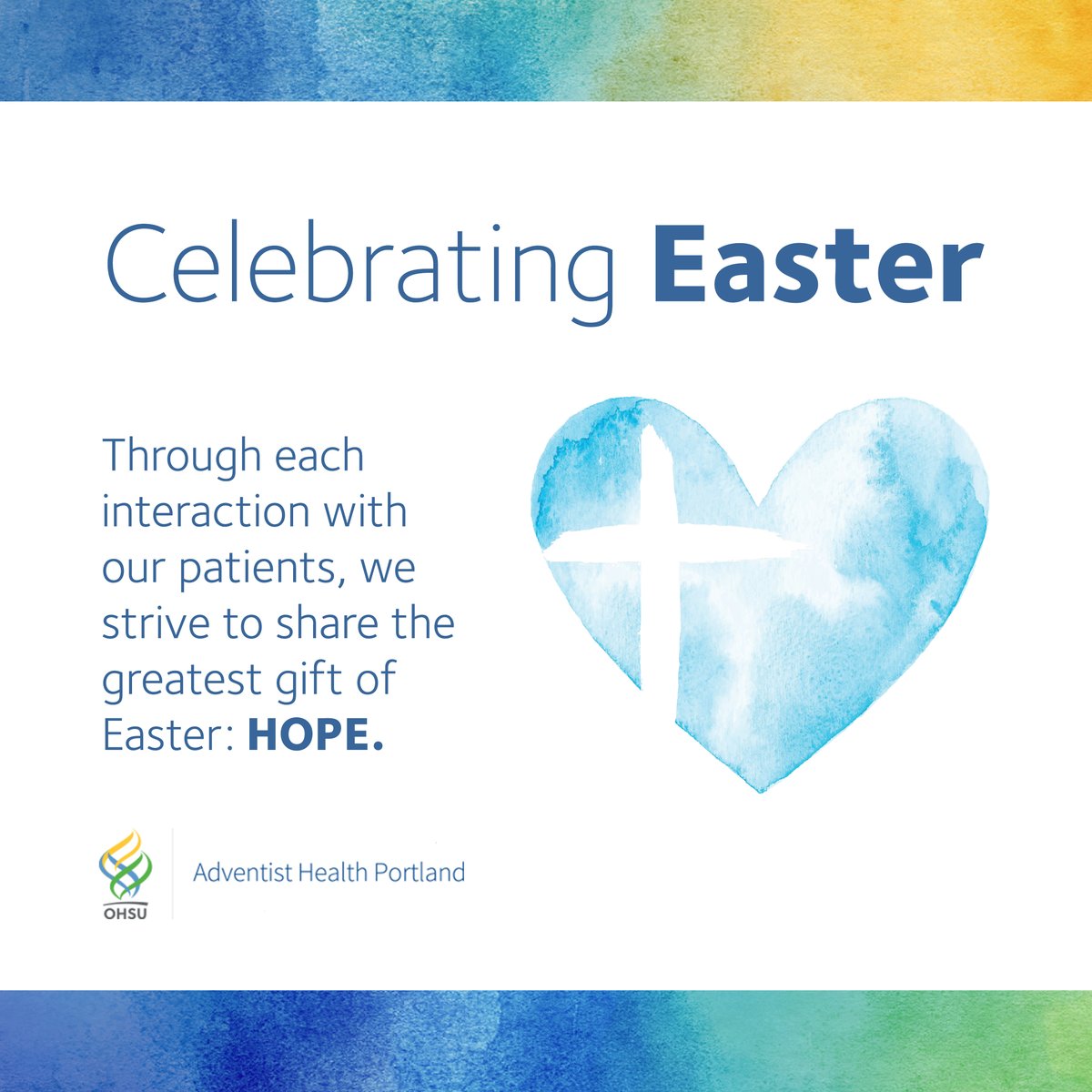 This Easter, may you and your family experience renewed hope and health as we celebrate the life and resurrection of Jesus.