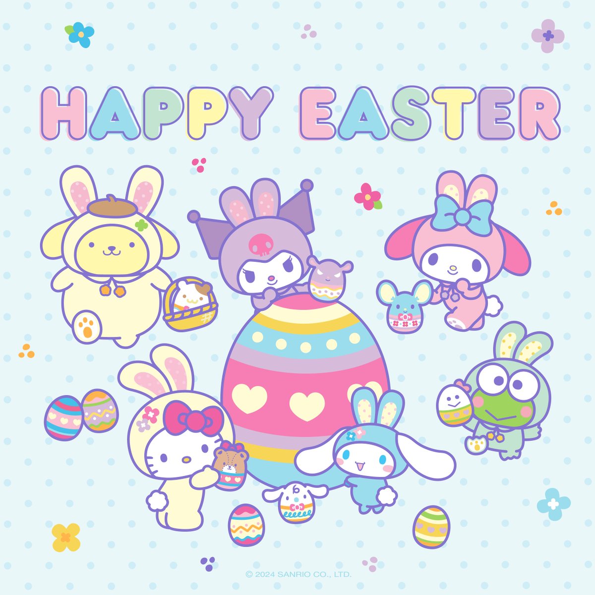 sanrio's tweet photo. Happy #Easter from your Sanrio friends! 🐰💗 https://t.co/yPiHzx0sy6