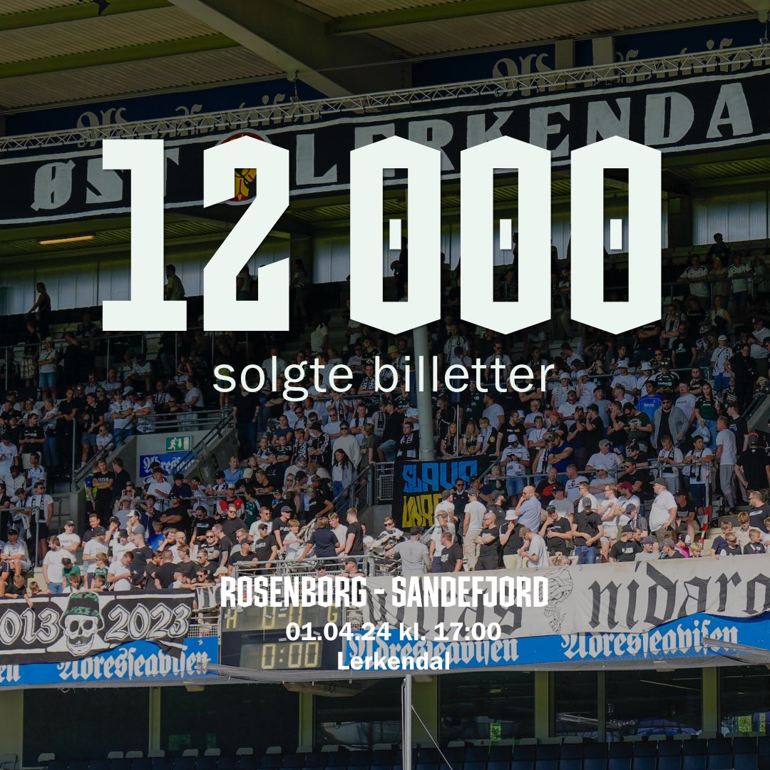 Under 24 timer til avspark på Lerkendal ⌛️

Over 12 000 har sikret seg billett til årets første Rosenborg-kamp - gjør det du også 🫵

Avspark mandag klokken 17:00 - 🎟️ finner du via rbk.no/billett eller rbk.no/sesongkort