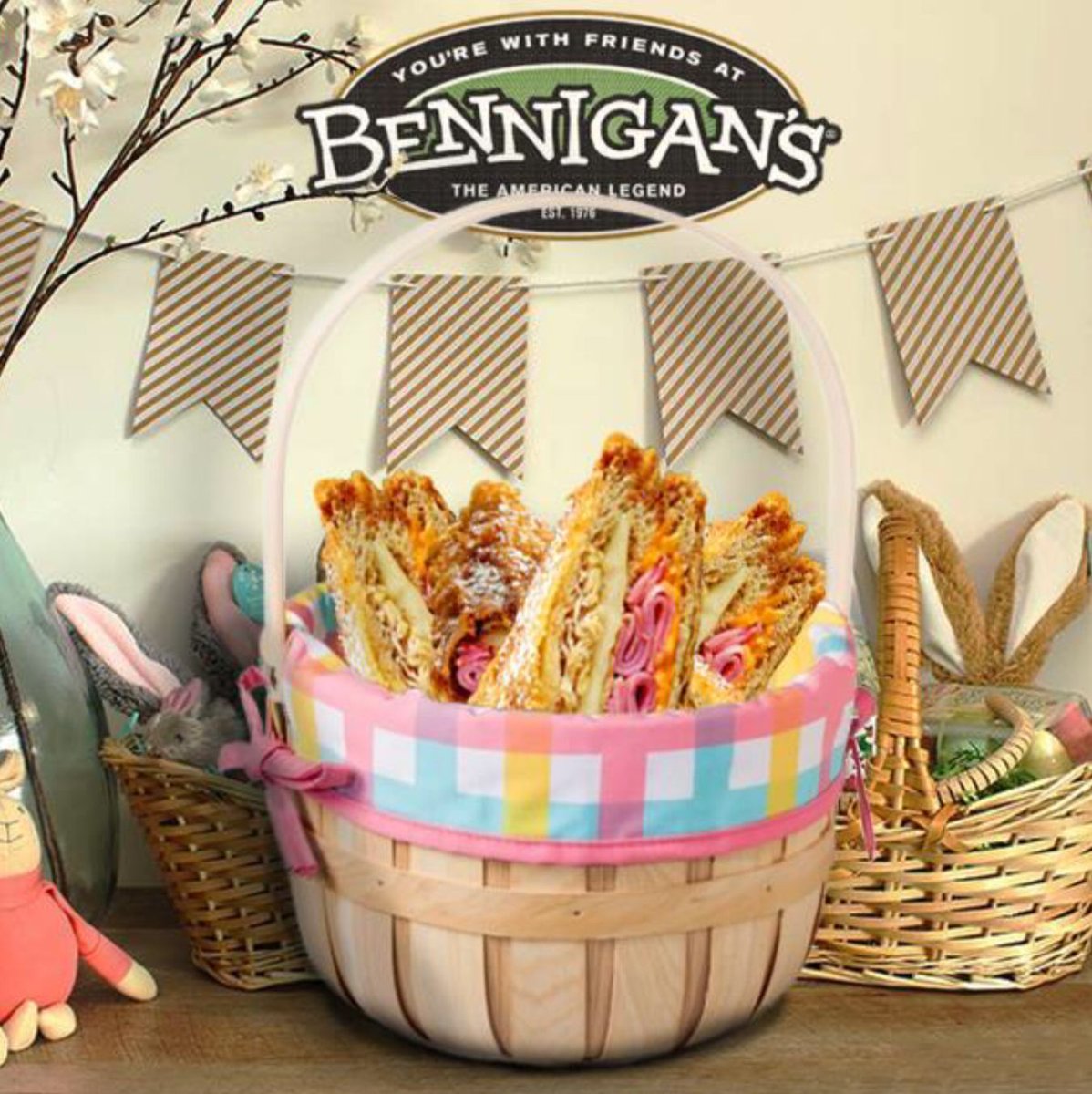 BennigansMandan's tweet photo. From our family to yours, Happy Easter!

#bennigans #happyeaster https://t.co/8JSc6ZSpRJ