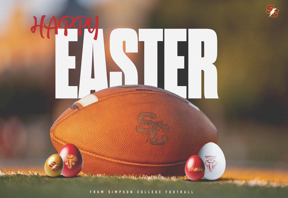 scstormfootball's tweet image. Happy Easter from Simpson College Football!