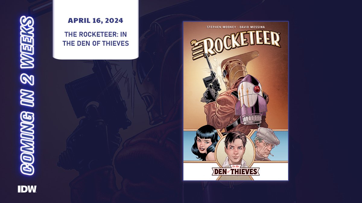 Cliff's happily ever after will have to wait. An elite band of Nazis, kidnap the only person who can enable them to create their very own fleet of Rocketeers…Cliff’s mentor Peevy! By @Stephen_Mooney & Illustrated by @Da_Mess. Coming soon: comicshoplocator.com #Rocketeer