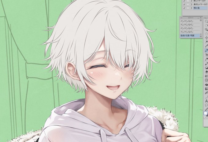 にっこり笑顔好きwip✨
1日夜には仕上げアップしたい🌙 