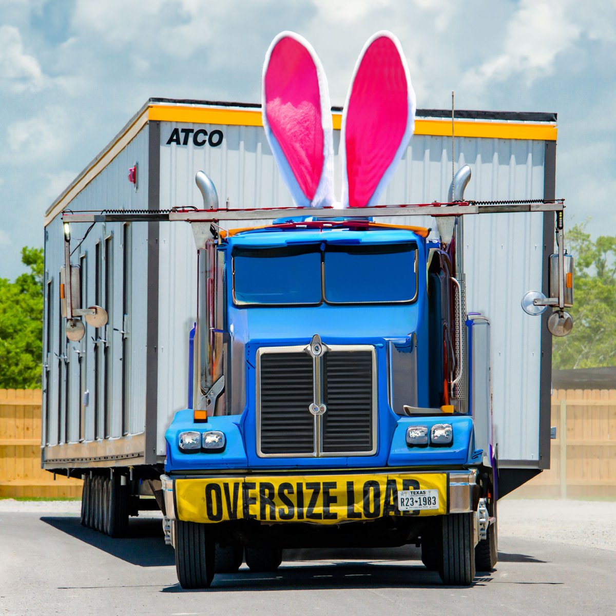 Some bunny is delivering a trailer for #Easter. 🐰🌷 Photo generated using AI.