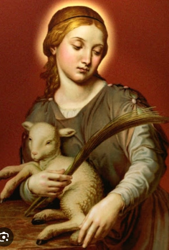 Kinda sentimental iconography but at least she is making a statement about her own role in salvation history