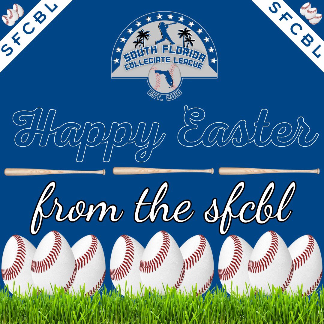 Happy Easter from all of us at the South Florida Collegiate Baseball League! Enjoy your day and as a reminder, we play ball 2 months from today! • #happyeaster #sfcbl