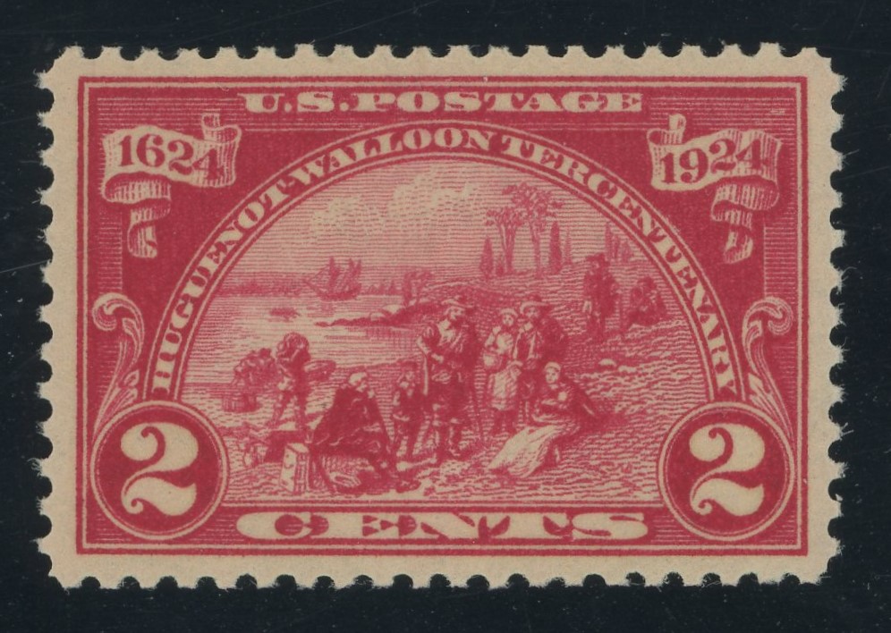 #philately #stamps Stamp of the day. USA 615 - 2 cent Huguenot Walloon Tercentenary issue of 1924. Walloons landing at Ft Orange.