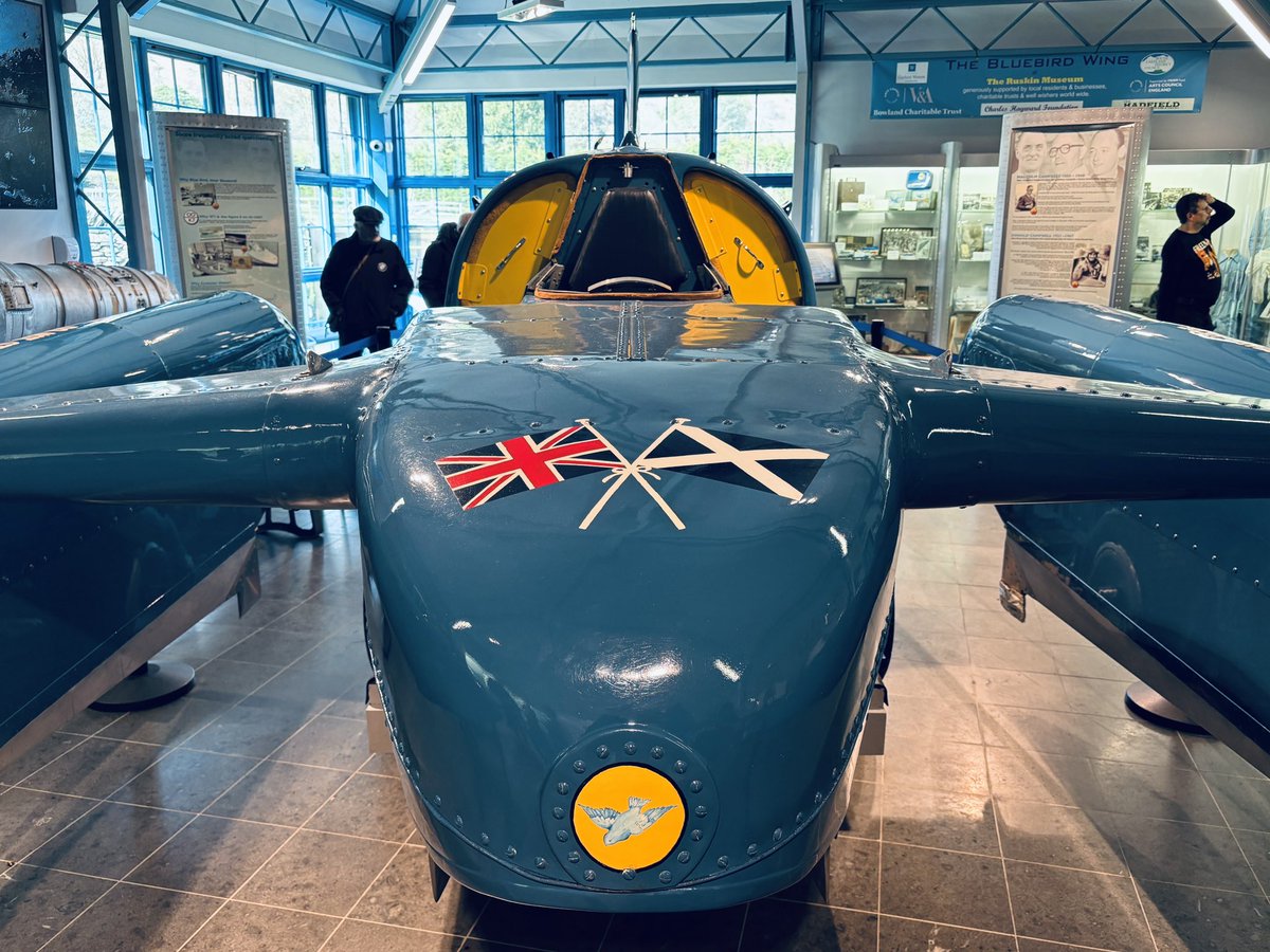 Incredibly special to see Donald Campbell’s Bluebird at the Ruskin Museum. Met Bill Smith of the @bluebirdk7 project years ago and it’s amazing to see the fruits of his two decades of work to restore this amazing machine. Hope it runs again on Coniston Water soon.