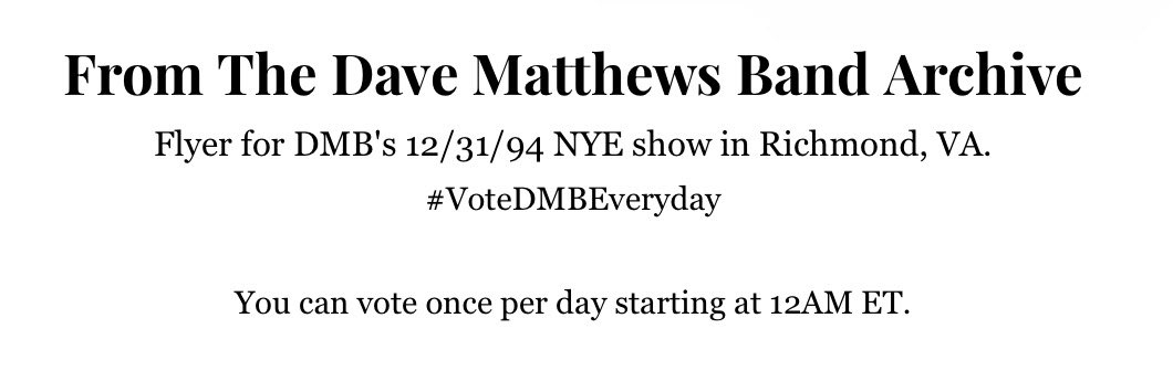 Oovan95's tweet photo. Today’s DMB archive image from the #VOTEDMBEVERYDAY email reminder! https://t.co/B2h5TJb9Vl