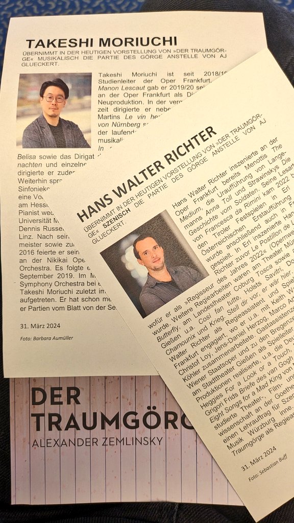 samvdam's tweet image. Der Traumgörge @operfrankfurt : AJ Glueckert is indisposed so tonight we have the Regieassistent miming the role on stage, while assistant conductor (!) Takeshi Moriuchi will sing from the side 🤯 Toi toi toi