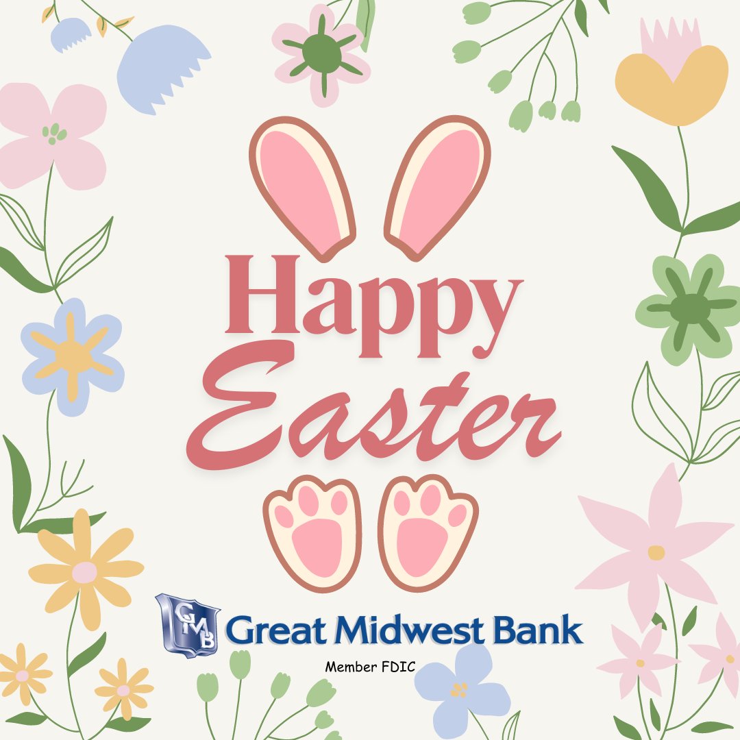 SimplyLocalBank's tweet photo. Happy Easter from your friends at Great Midwest Bank! #simplylocal https://t.co/G7j2eSJMIf