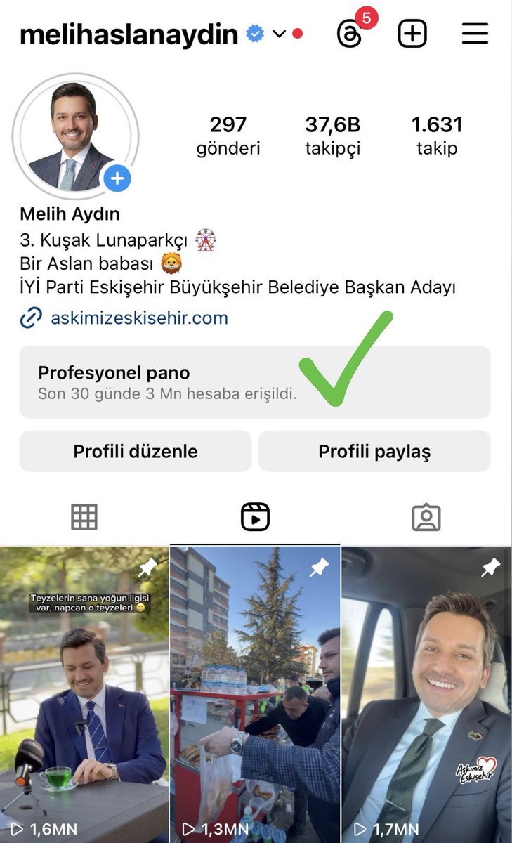 Başkanlığı alamazsak bu kadar etkileşimle influencer olur, ürün tanıtır, link bırakırız. Umarım bize bunu yapmamışsındır Eskişehir :)