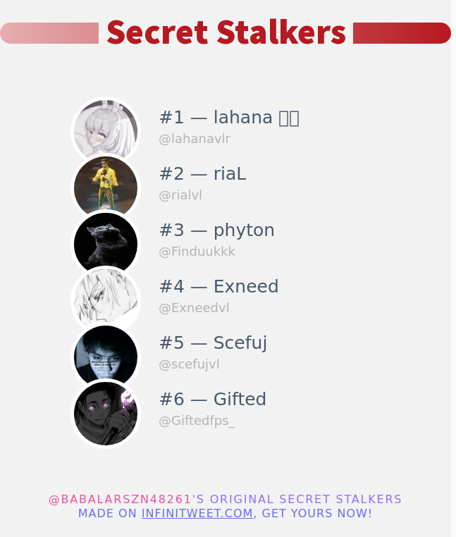 I just discovered who visited my Twitter profile!

infinitytweet.me/secret-stalkers
fanlar