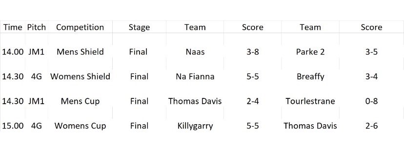 @RefComeOn @EndaMcGearty Results from the @castlebar9s Finals