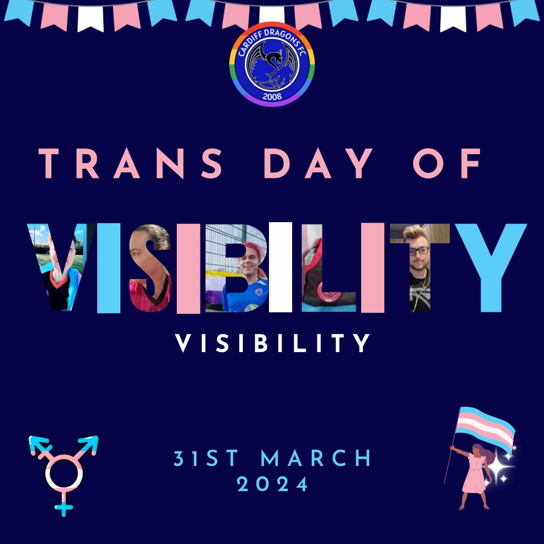 Happy Trans Day of Visibility 🩵🩷 Trans people will always belong at Cardiff Dragons 🏳️‍⚧️⚽️🏳️‍⚧️