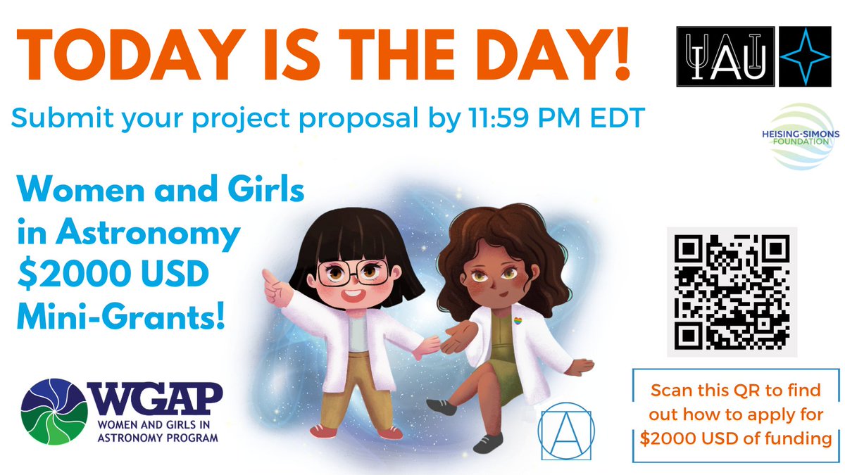 Time to wrap up your applications for our #Women and #Girls in #Astronomy $2000 USD #grants!✨Projects can take place in USA, Mexico, the Caribbean, Canada, and Greenland. We are excited to see your amazing projects, as are Astronomers Amalia and Jane of Ad Astra Media @DrMorey1!