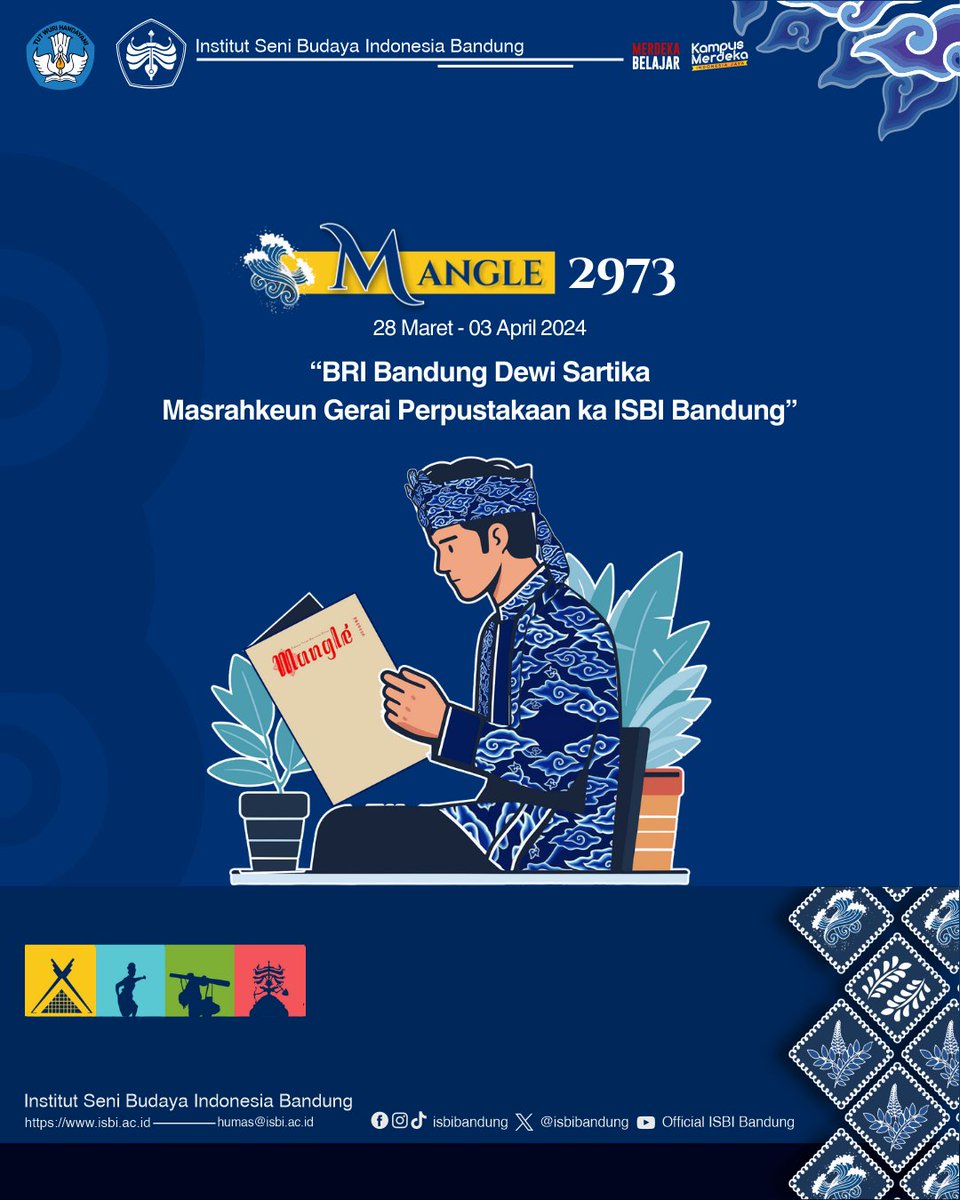 isbibandung's tweet photo. Majalah Manglé Edisi 2973 sudah terbit. Artikel ISBI Bandung berjudul “BRI Bandung Dewi Sartika Masrahkeun Gerai Perpustakaan ka ISBI Bandung” dapat dilihat pada halaman 24.

Selamat membaca!!

#ISBIBandung #Manglé2973
#CentreofCreativity #kampusmerdeka #merdekabelajar https://t.co/5KmdKeiO1s