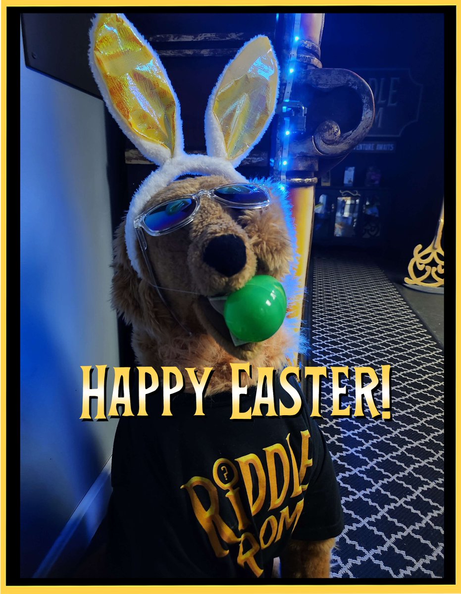 RI_Riddle_Room's tweet photo. Hoppy Easter from Barkbeard himself!🐇
We're closed for the holiday but we hope to see everyone in April for our Best Pose Contest!

#ririddleroom #escapegames #familyfun #escaperoom #rhodeisland https://t.co/jo5TsnbNdA