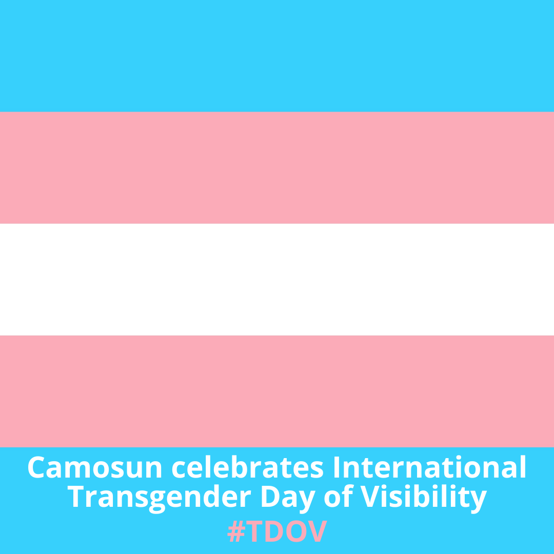 March 31 is International Transgender Day of Visibility. On this day (and every day!) we let transgender students at Camosun know: we see you, we hear you, we support you. #TDOV #InternationalTransgenderDay #TransDayOfVisibility #TransgenderVisibility