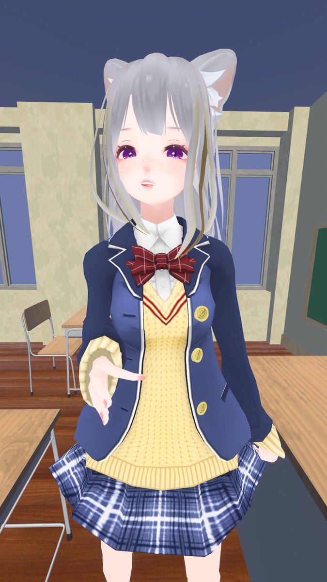 EmyLion's tweet image. 教室こっそり歌練は内緒です！
#猫日和きゃりこ
#シチュエーションライブ