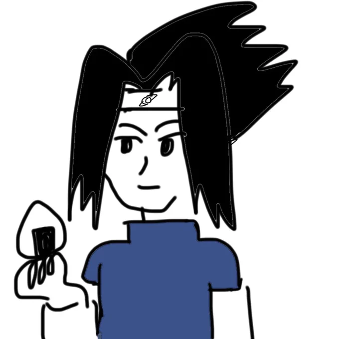 ウェブボリクエストのNARUTOのサスケくんです。お腹が空いたのでおにぎりを持たせてしまいました。
#wave_hp_syo https://t.co/fnexPE1wNY 