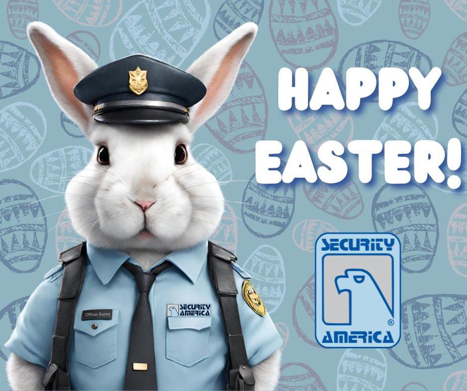 SAISECURITY's tweet photo. Hoppy Easter from Officer Bunnz and #TeamSecurityAmerica 🐰 https://t.co/aDCwUVdNex
