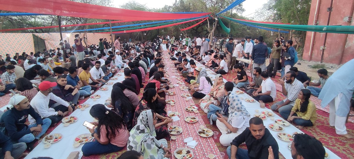 *Iftar at JNU hostel*

Do they have Navratri Falahar or other such Bhandara etc? 
No. It's communal & regressive.....!!!
