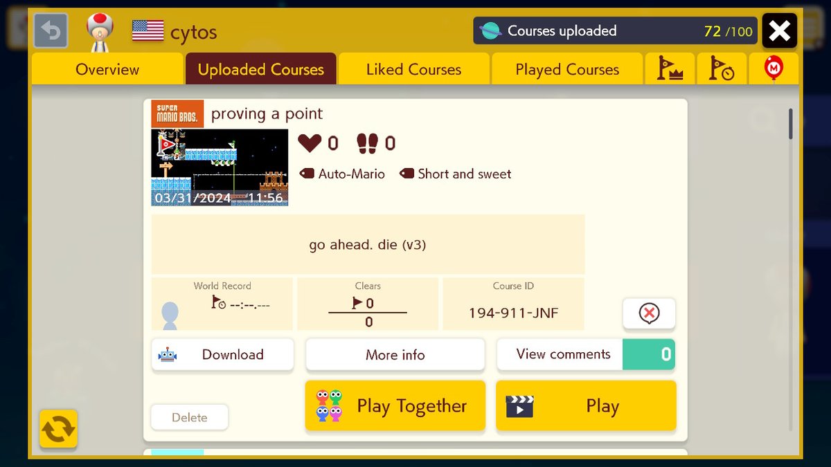 cytos01's tweet photo. #SuperMarioMaker2 #NintendoSwitch https://t.co/yjrlWNYTP9