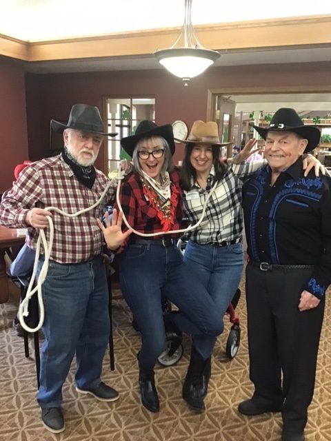 Retirement residents enjoyed an afternoon of Western Happy Hour, filled with lots of laughter and smiles! Everyone looks great in there westerner attire!