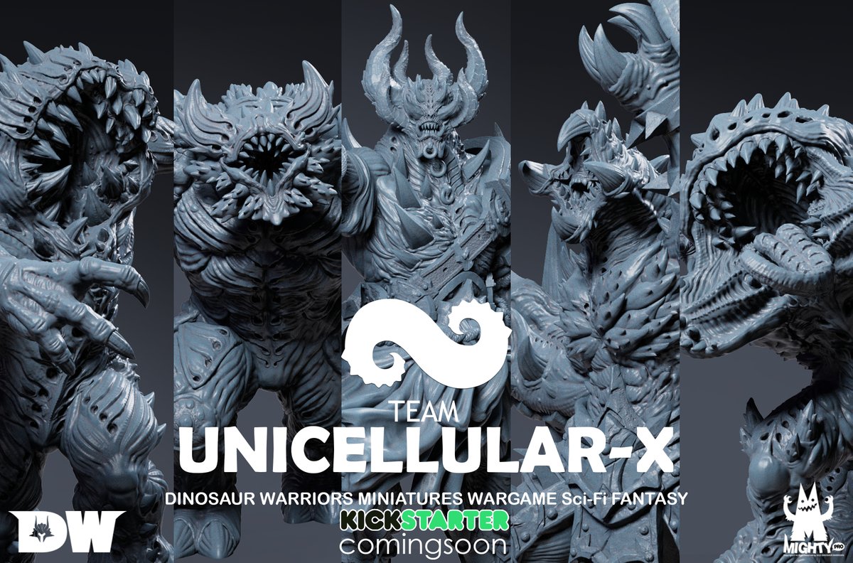 DINOSAUR WARRIORS MINIATURES WARGAME Sci-Fi FANTASY
•UNICELLULAR-X TEAM•
#MightyPro #DW #dinosaurwarriors #tabletop #tabletopgames #tabletopgaming #miniature #miniaturewargaming  #miniaturegame #miniaturegames #kickstarter #kickstartercampaign #kickstarterminiatures