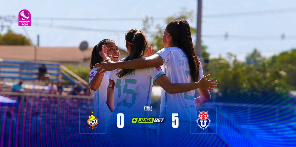 90+5’ - 🔚🔥 ¡FINAL EN PUENTE ALTO! Con goles de Fernanda Araya, Constanza Santander, Rebeca Fernández y un doblete de Bárbara Sánchez, las Leonas se impusieron ante Cobresal. #Cobresal 0-5 #UdeChile #VamosLaU 🤘