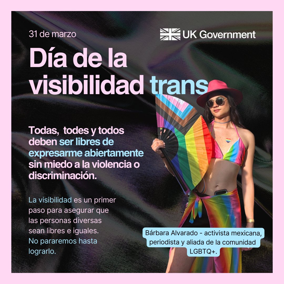 En el Día de la Visibilidad #Trans reafirmamos nuestro compromiso con la defensa de los #DDHH 🏳️‍⚧️ Todas, todos y todes merecemos ser #libres de #expresarnos sin miedo a violencia o discriminación. #Stand4Equality