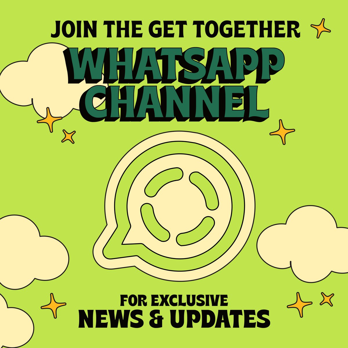 Join our WhatsApp channel to stay up to date with the latest news for Get Together! Make sure to turn on notifications as there may be an announcement coming soon 👀 👉🏼 bit.ly/GetTogetherWha…