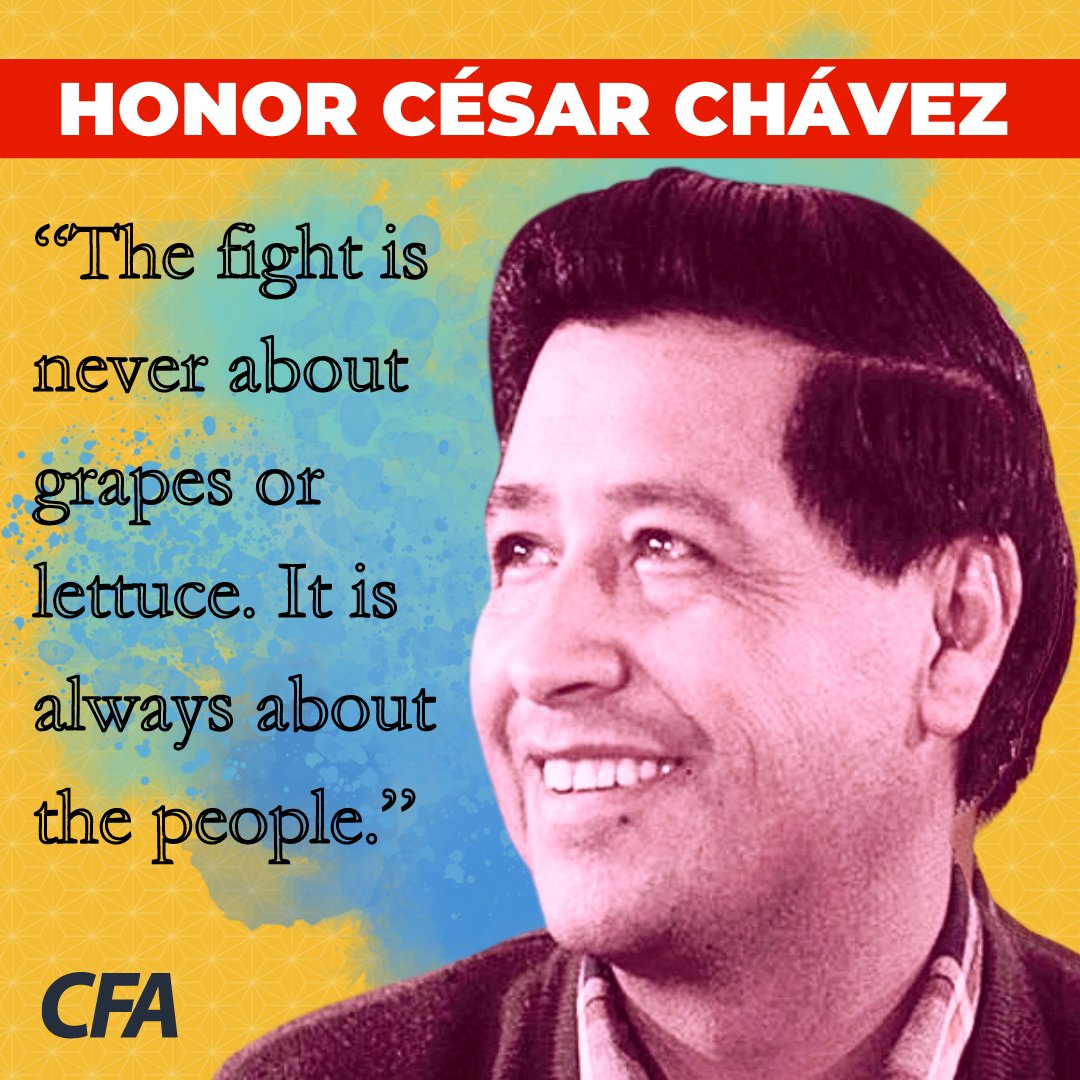 As CFA members, let us honor César Chávez's contribution to labor rights by continuing our fight for justice and respect for our faculty and students. #1u #SíSePuede!