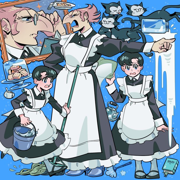 Maid Bessie真喜歡漫畫大學的雷德阿姨雖然被我畫的很像女裝男 