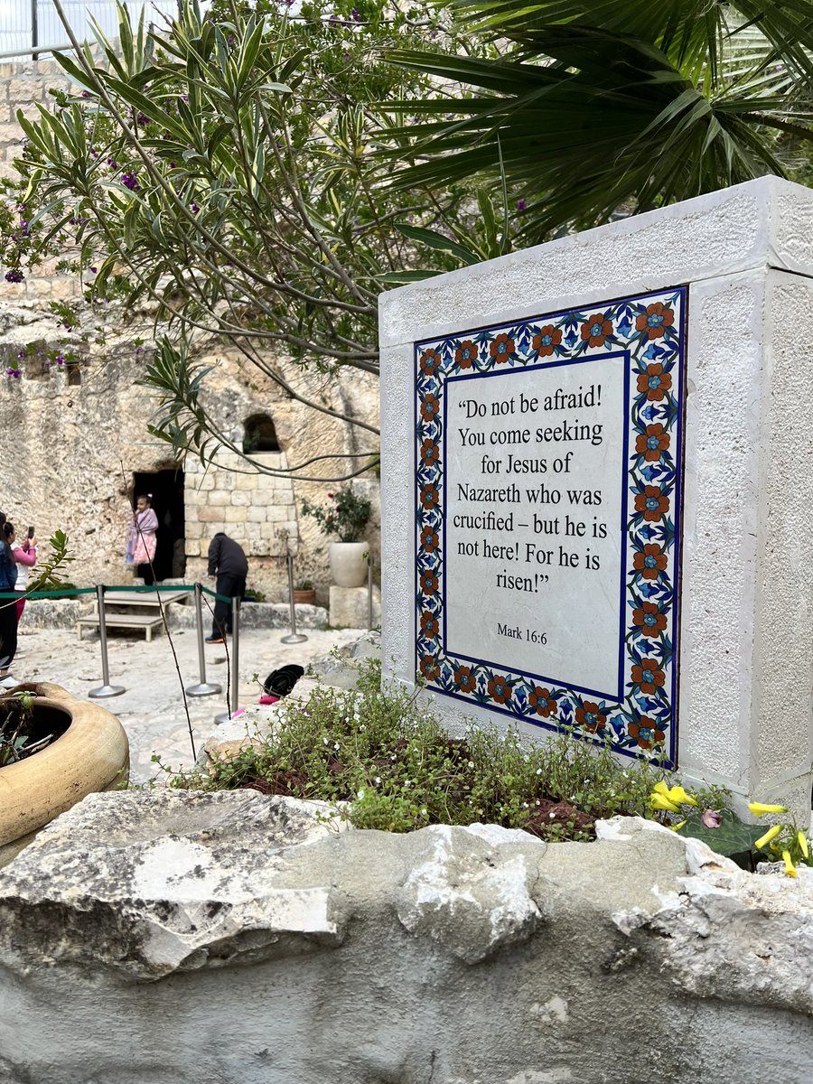 I took this photo in Jerusalem. That opening on the left goes into a small tomb believed to be the one Jesus was buried in following his death. I walked in, to see for myself, and I can confirm, it is empty. Happy Easter, Y’all!