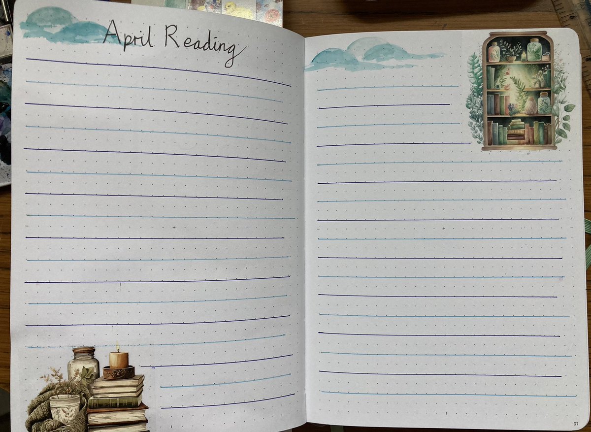 I’ve just started my April journal pages. I’m going for clouds this month althoughI’m not intending that there will be much grey @CassHT @TheHeadsOffice @jayneteach @BridgetBurke2 #journalingteacher