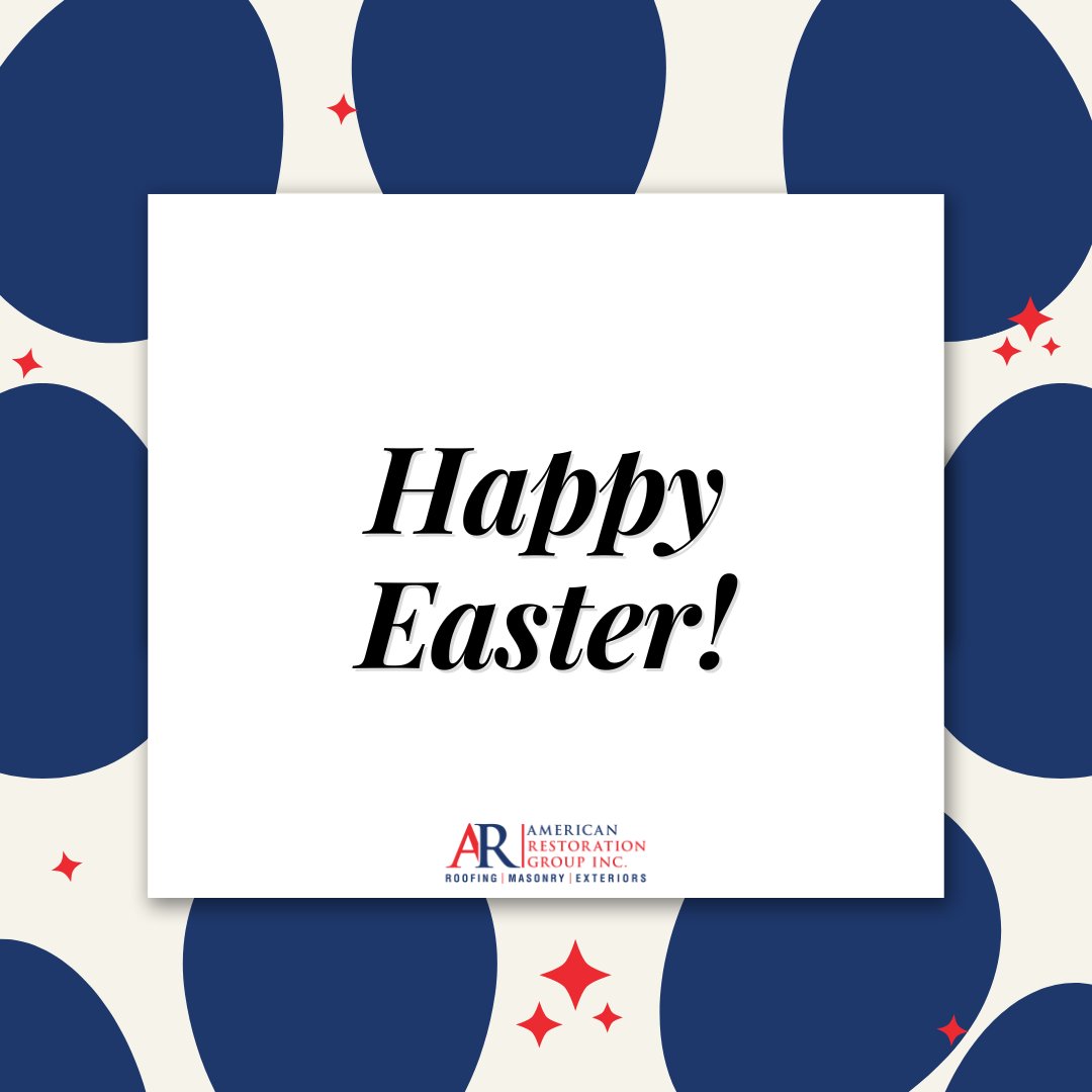 argiroofing's tweet photo. We hope you have a wonderful Easter Sunday! - The ARGI Team 🐣💐🤍

#HappyEaster #Easter #Easter2024 #EasterSunday #AmericanRestorationGroup #RoofingContractor #RoofingCompany #LeakyRoof https://t.co/S4G60AdZYx