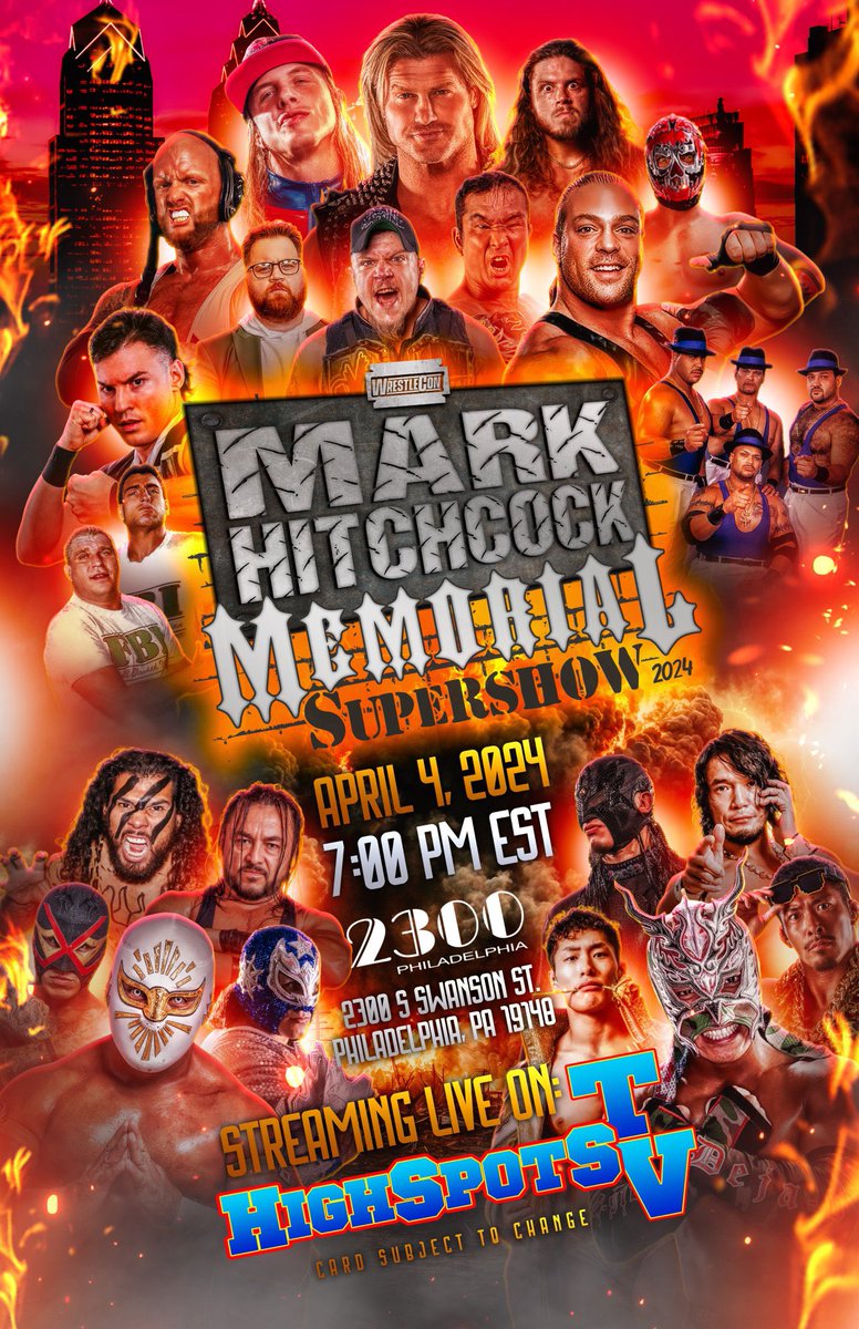 THIS CARD IS STACKED! Streaming live on #HighspotsTV! Signup now and stream all past @wrestlecon supershows! highspots.tv/browse