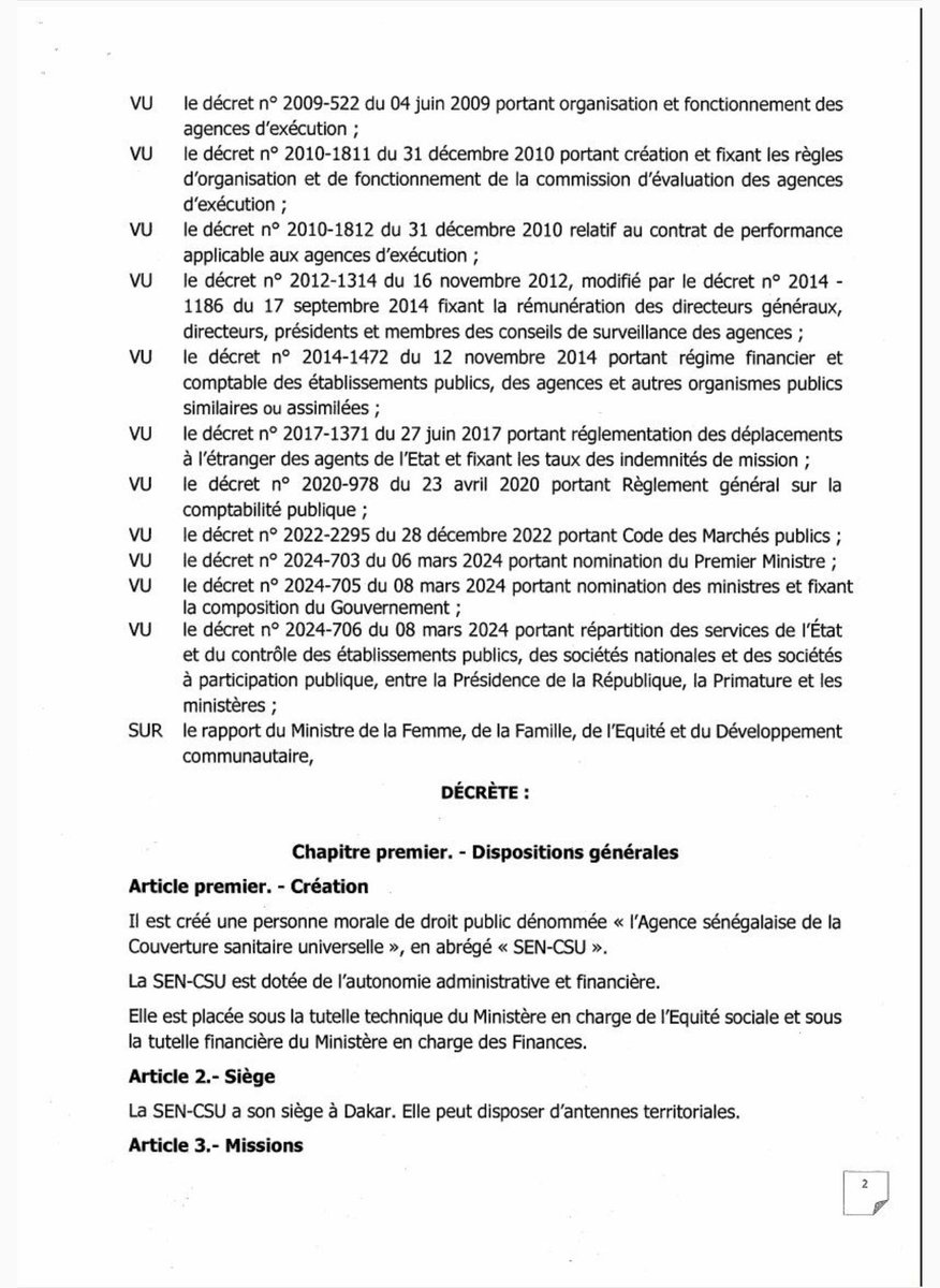 layebousso's tweet photo. Pourquoi modifier maintenant le décret de l’agence de la couverture maladie universelle?
C’est très inélégant M. Macky Sall.
Le programme du Président Diomaye Faye prévoit de réorganiser la CMU en CSU. Macky se précipite pour changer le décret. Il devait continuer sa logique et nommer le directeur général, car jusqu’à la nomination du DG, il n’y a personne pour gérer cette agence du moment ou la CMU est dissoute !
C’est quoi le but  ???
@Macky_Sall @PR_Senegal @DiomayeFaye