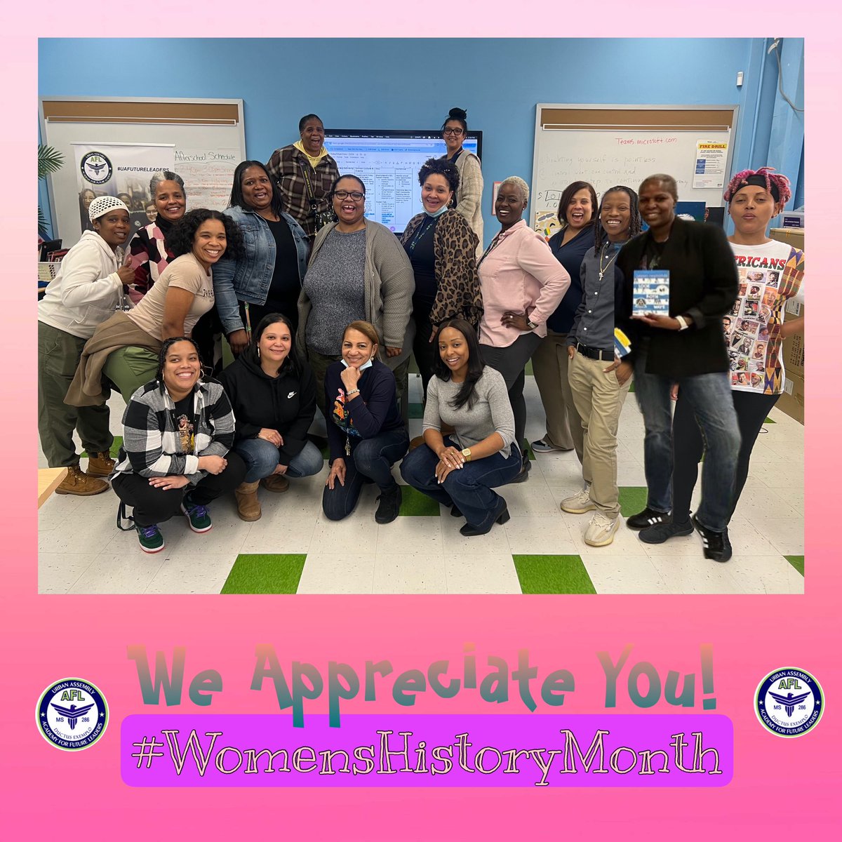 UAFutureLeaders's tweet photo. Couldn’t let #womenshistorymonth come to an end without shouting out the women of AFL 🗣️ You all do so much for our school community… Words can’t even describe but we’ll start with a simple, THANK YOU!! We appreciate you all #AFL #d5themecca @SeanLDavenport @DeCostaDawn https://t.co/IOTO51rqBZ
