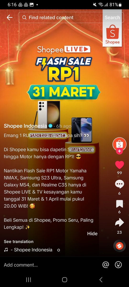 di sini ada yang ikutan #SamsungRp1diShopeeLIVE di shope.ee/6AGxobgm7H gak? aku jg tadi dah join dong jam 8 malam td. parahh yg join banyak banget yaa sampe aku krg gercep dapetin hadiah utamanya hihii