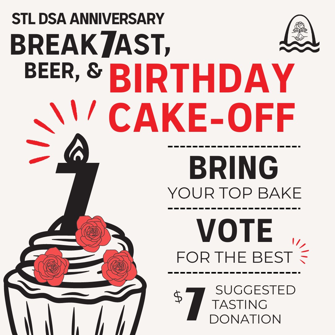 STL DSA bakers! Bake your favorite cake to share - all shapes, sizes, and styles welcome - and enter our 7th Anniversary Birthday Cake-off. At the party, we'll hold a tasting and a vote for Best Birthday Cake! Sign up here: tinyurl.com/yhxnx85b