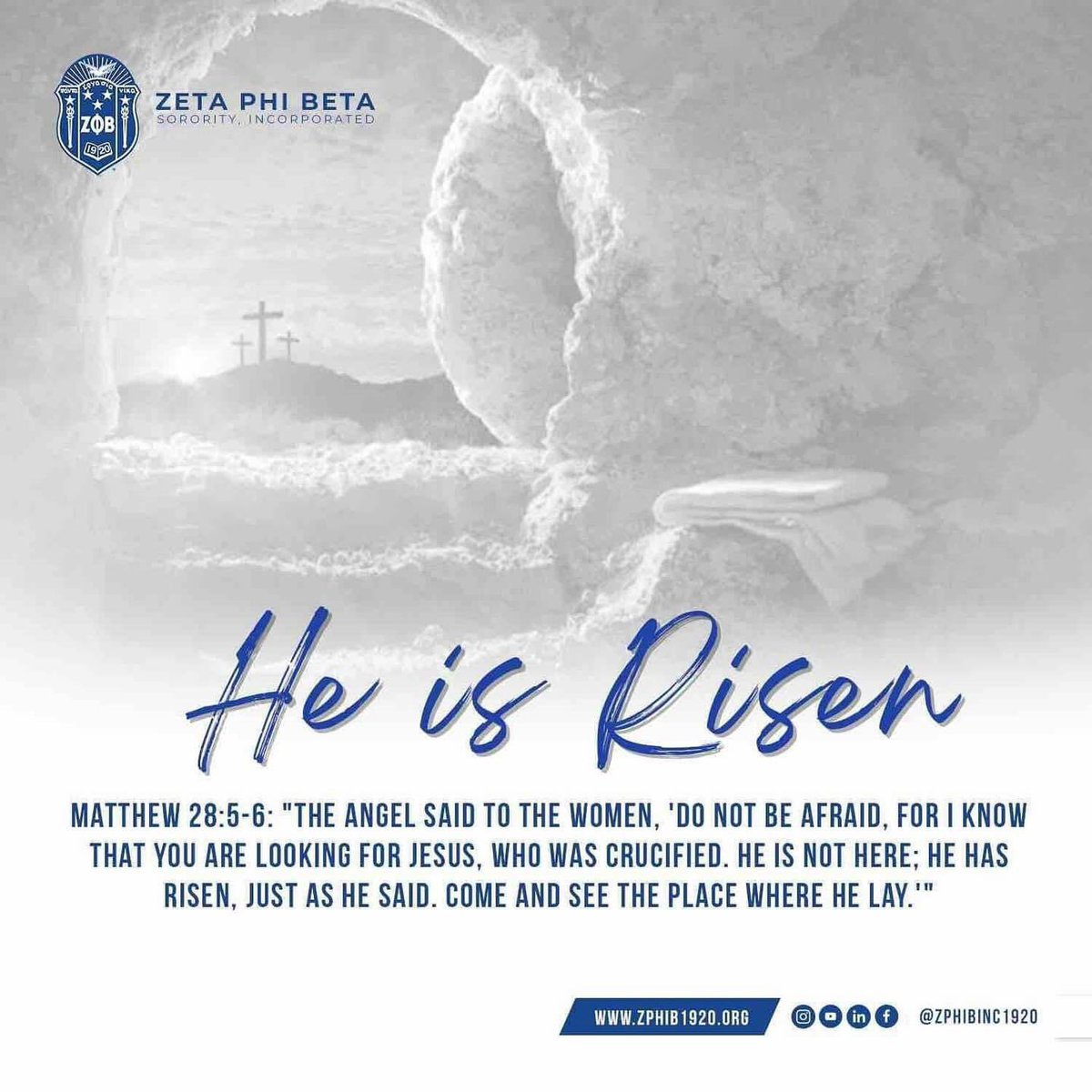 ZPHIB_LLZ's tweet photo. Rejoice, Sisters for He Is Risen! 

Today, we’re reminded of the power of transformation and renewal that Resurrection Sunday brings.

May your hearts be filled with peace, and your spirits lifted with hope today.

#zetaphibeta #zphib1920 #zphib #ResurrectionSunday https://t.co/wYTxkaqJio